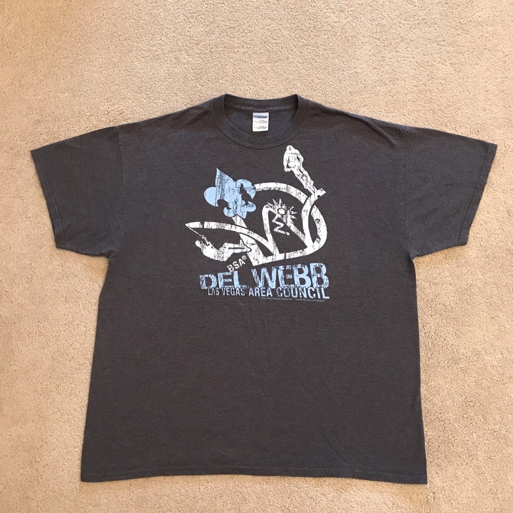 Boy Scouts of America Del Webb Graphic Tee Mens XL Grey BSA Las Vegas Streetwear